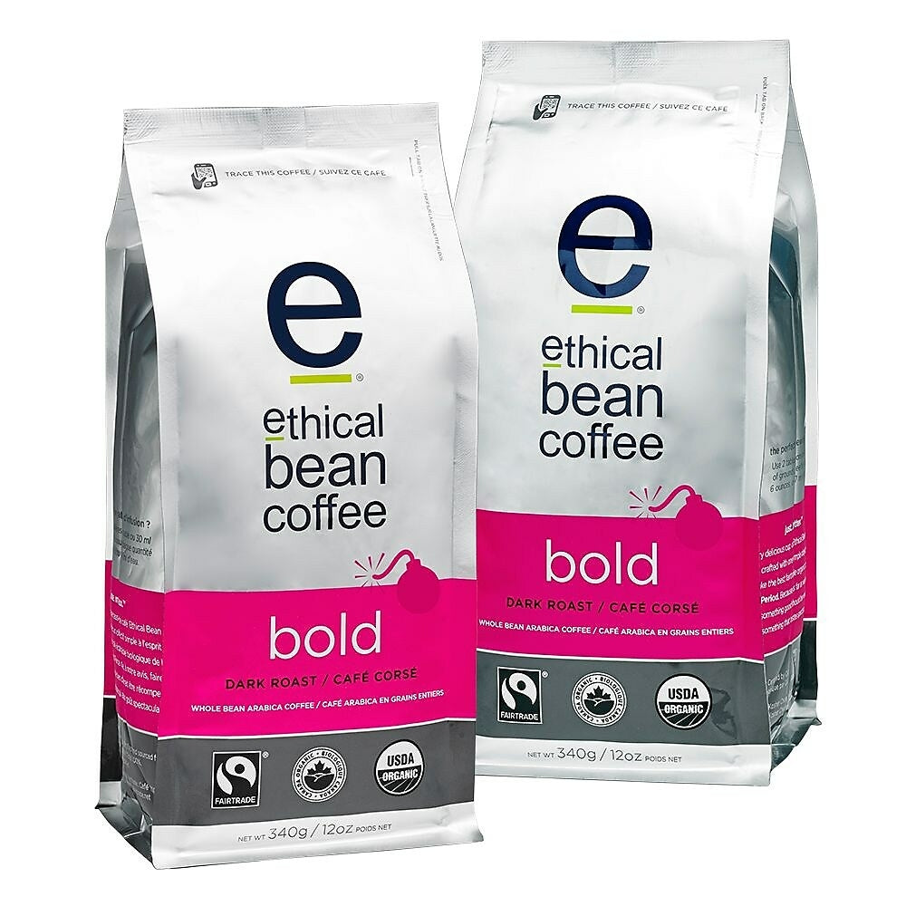 Image of Ethical Bean Bold Dark Roast Whole Bean Coffee - 12oz - 2 Pack