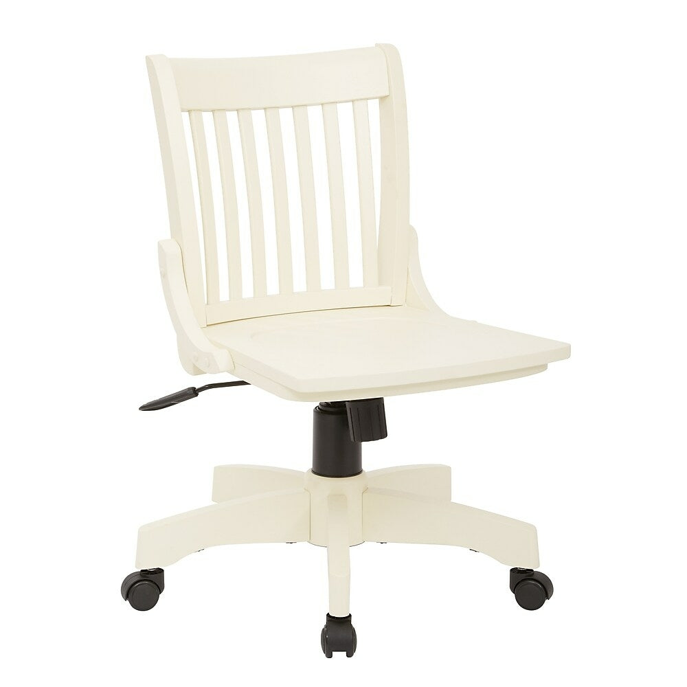 Image of Office Star Designs Deluxe Armless Bankers Chair, Antique White