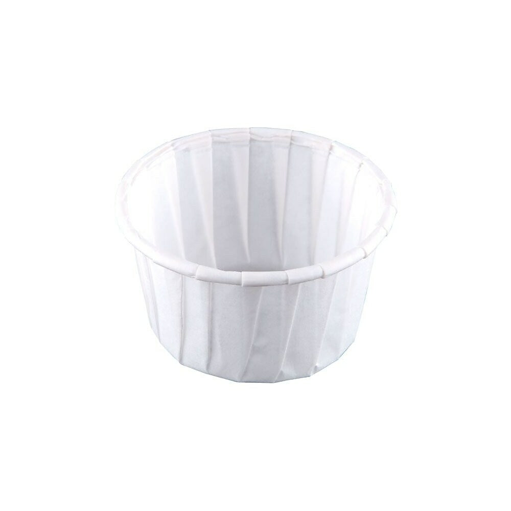 Image of Solo Treated Paper Souffle Portion Cup, 1.25 oz., White, 5000 Pack