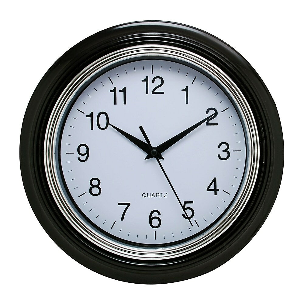 Image of kieragrace Aster Round Wall Clock, 10", Black, 6 Pack