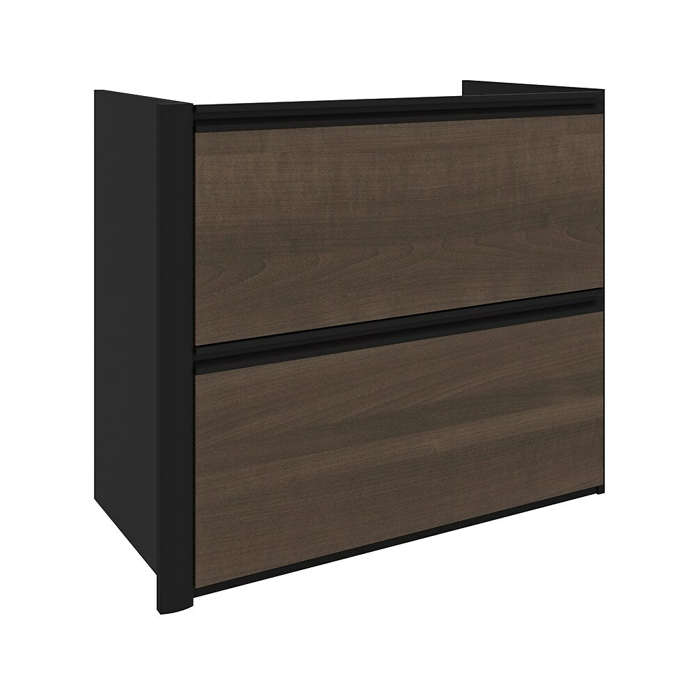 Image of Bestar Connexion Add-On Lateral File Cabinet, Antigua & Black