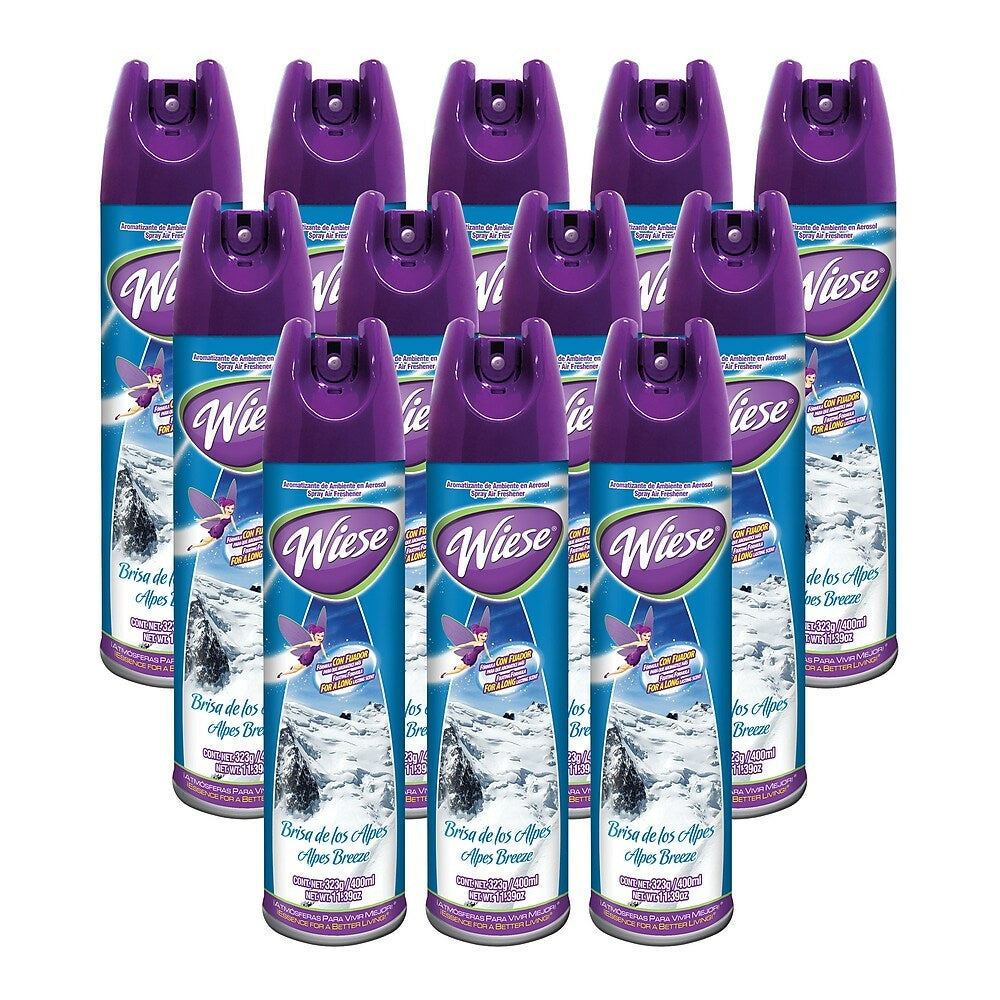 Image of WIESE Air Freshener, Alpine Breeze Scent, 12 Pack, Purple