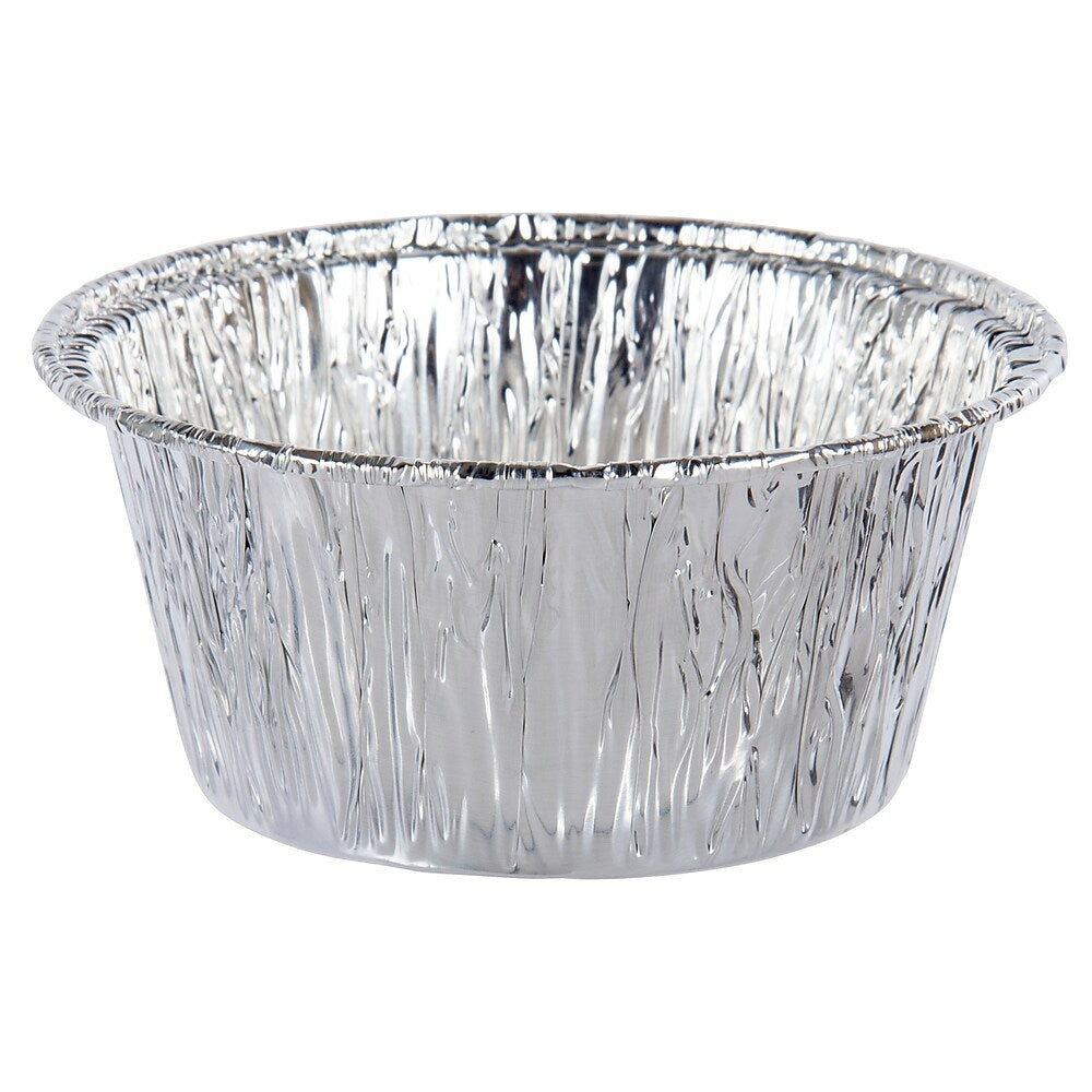 Image of Luciano Aluminum Foil Baking Cups, 3.25 x 1.5 inches, Silver, 192 Pieces