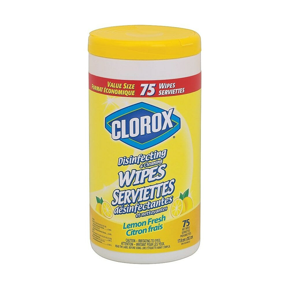 Image of Clorox Disinfecting Wipes, Lemon Fresh Scent, 75 Wipes/Pack (1608)