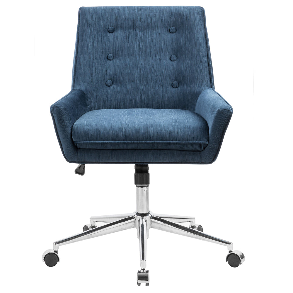 Image of FurnitureR Tufted Fabric Office Chair - Blue