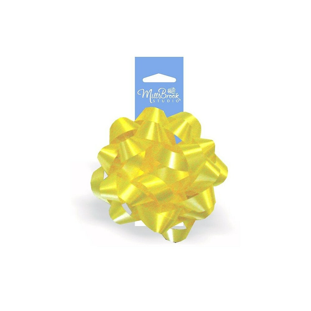 Image of Millbrook Studios 6" Confetti Bow, Yellow, 12 Pack (00381)
