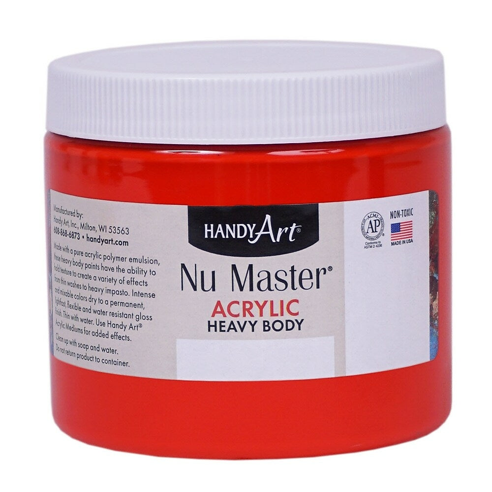 Image of Handy Art Nu Master Heavy Body Acrylic Paint 16 oz Bright Red