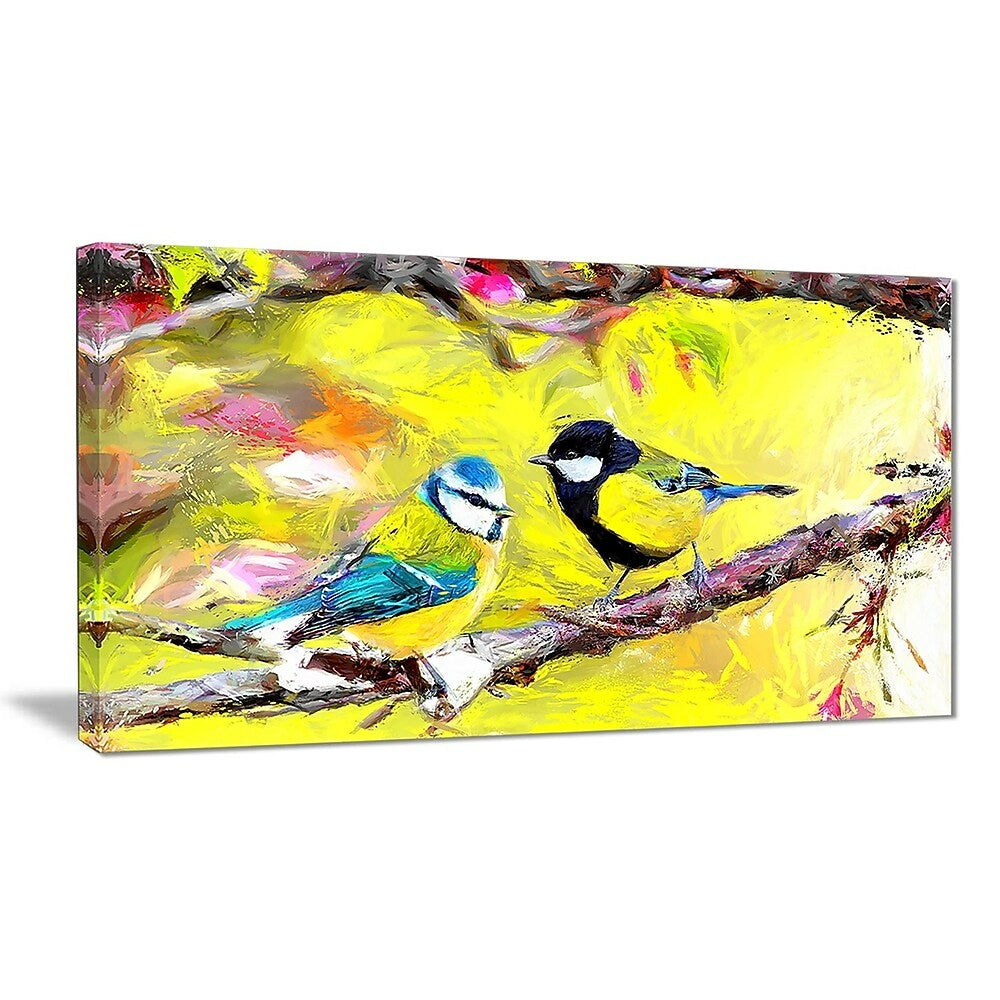 Image of Designart Blue Jay Birds Canvas Art Print, 40" x 20", (PT2498-40-20)