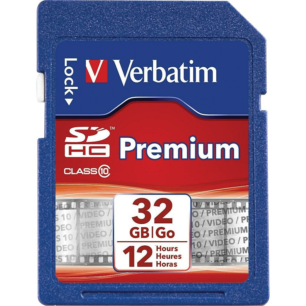Image of Verbatim 32GB Premium SDHC Card, Blue