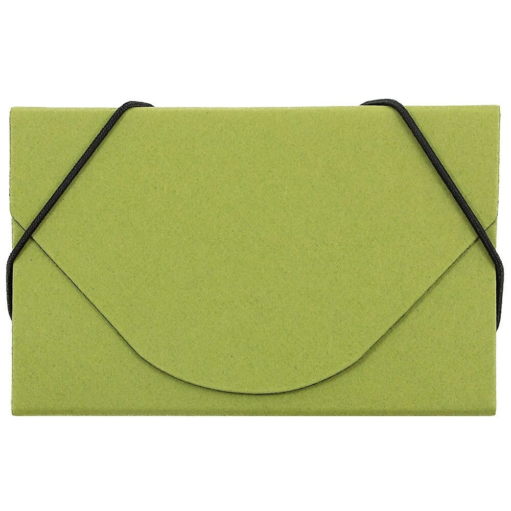 Image of JAM Paper Kraft Ecoboard Business Card Case, Lime Green Recycled Kraft, 5 Pack (2500 207g)