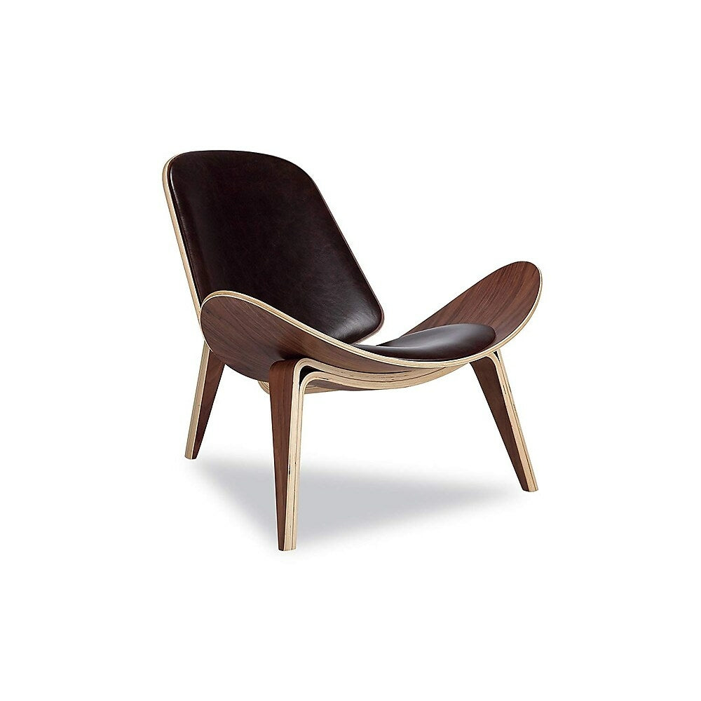 Image of Nicer Furniture Replica Hans Wegner Shell Chair, Walnut Black