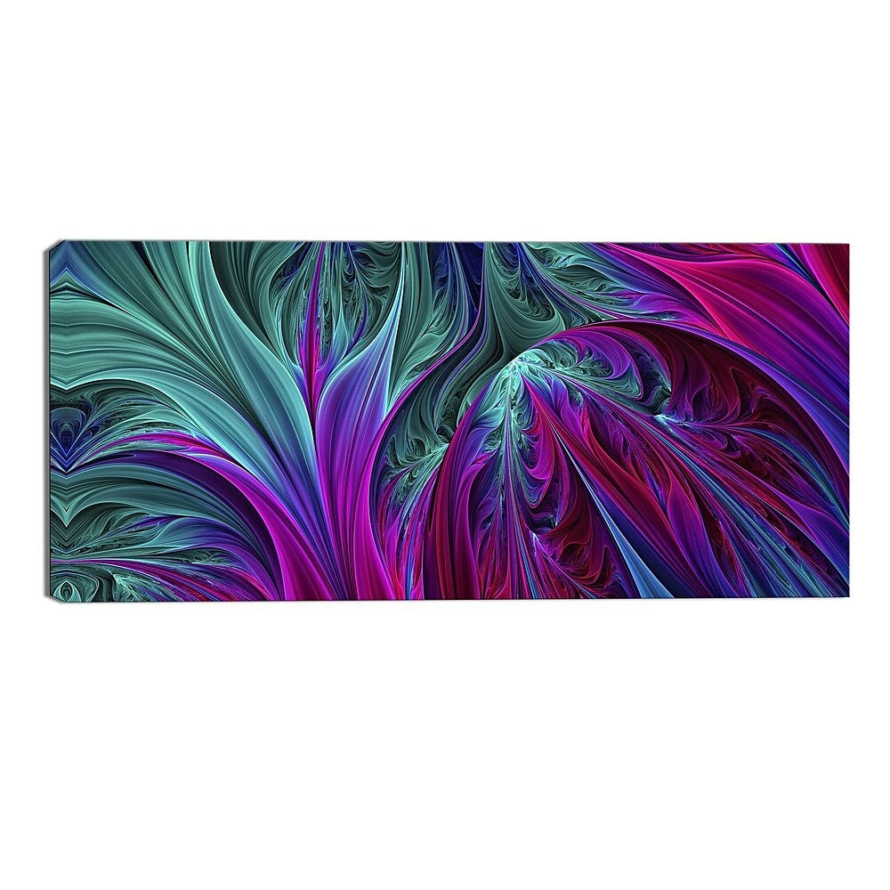 Image of Designart Purple and Green Jungle Modern Canvas Art Print, (PT3085-32-16)