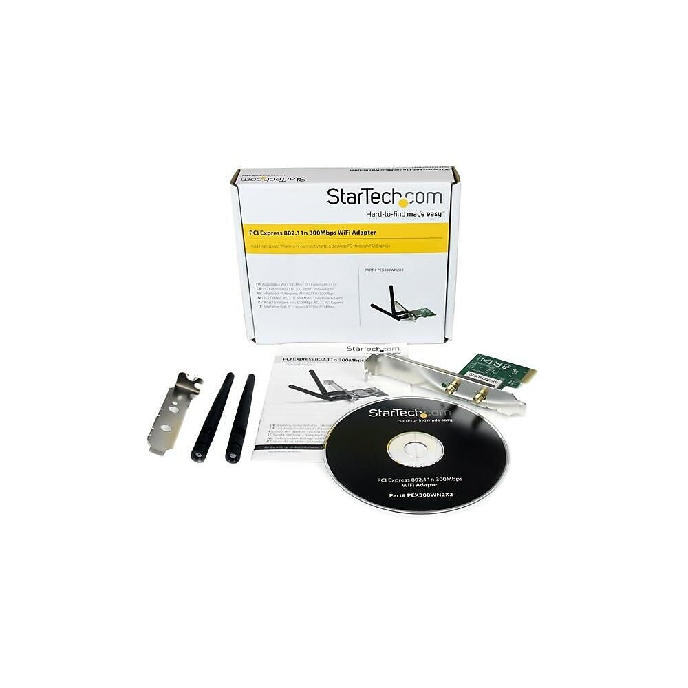 Image of StarTech PCI Express Wireless N Adapter, 300 Mbps PCIe 802.11 b/g/n Network Adapter Card, 2T2R 2.2 dBi