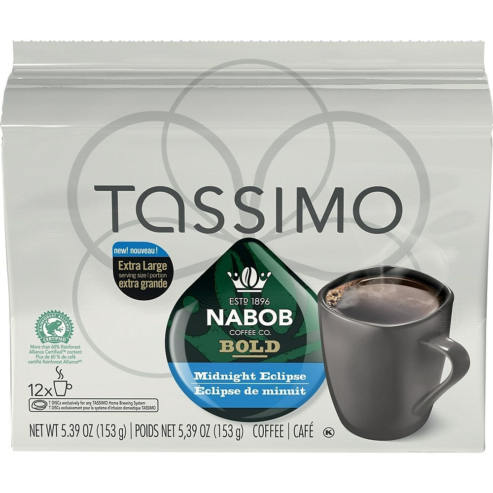 Image of Tassimo Nabob Bold Midnight Eclipse Coffee T-Discs - 12 Pack