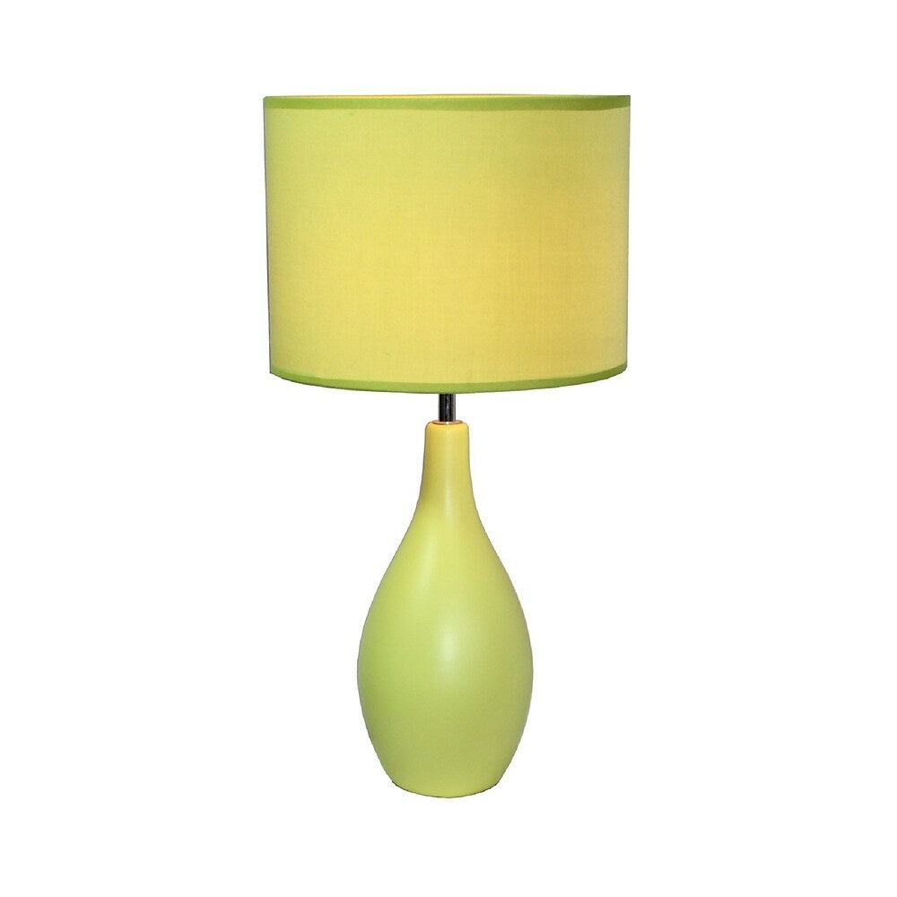 Image of Simple Designs Oval Base Ceramic Table Lamp, Green Finish