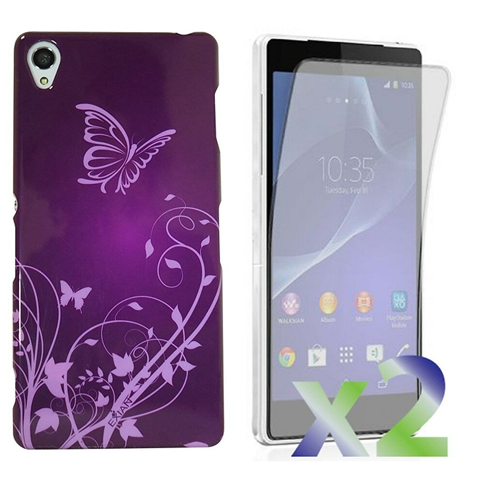Image of Exian Butterflies and Flowers Case for Sony Xperia Z2 - Purple
