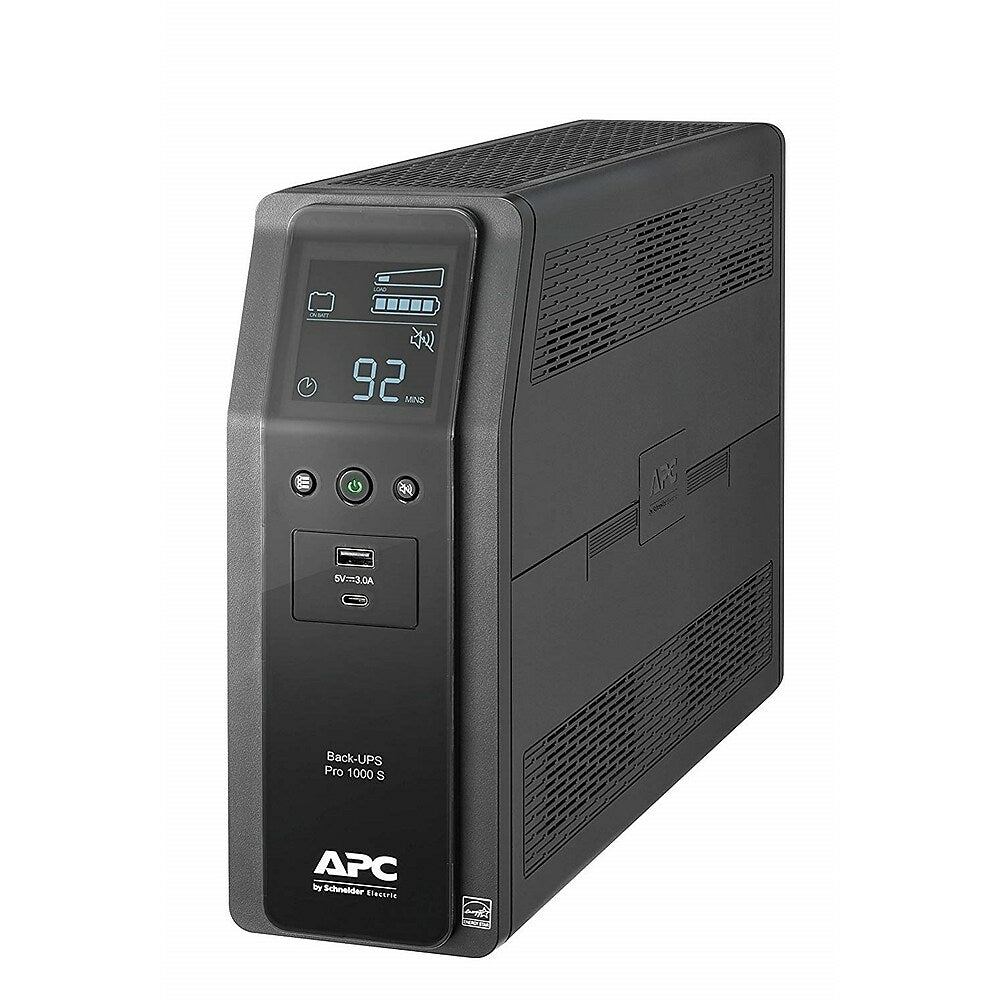 Image of APC by Schneider Electric Back-UPS Pro 1.0KVA Tower UPS, Black (BR1000MS)