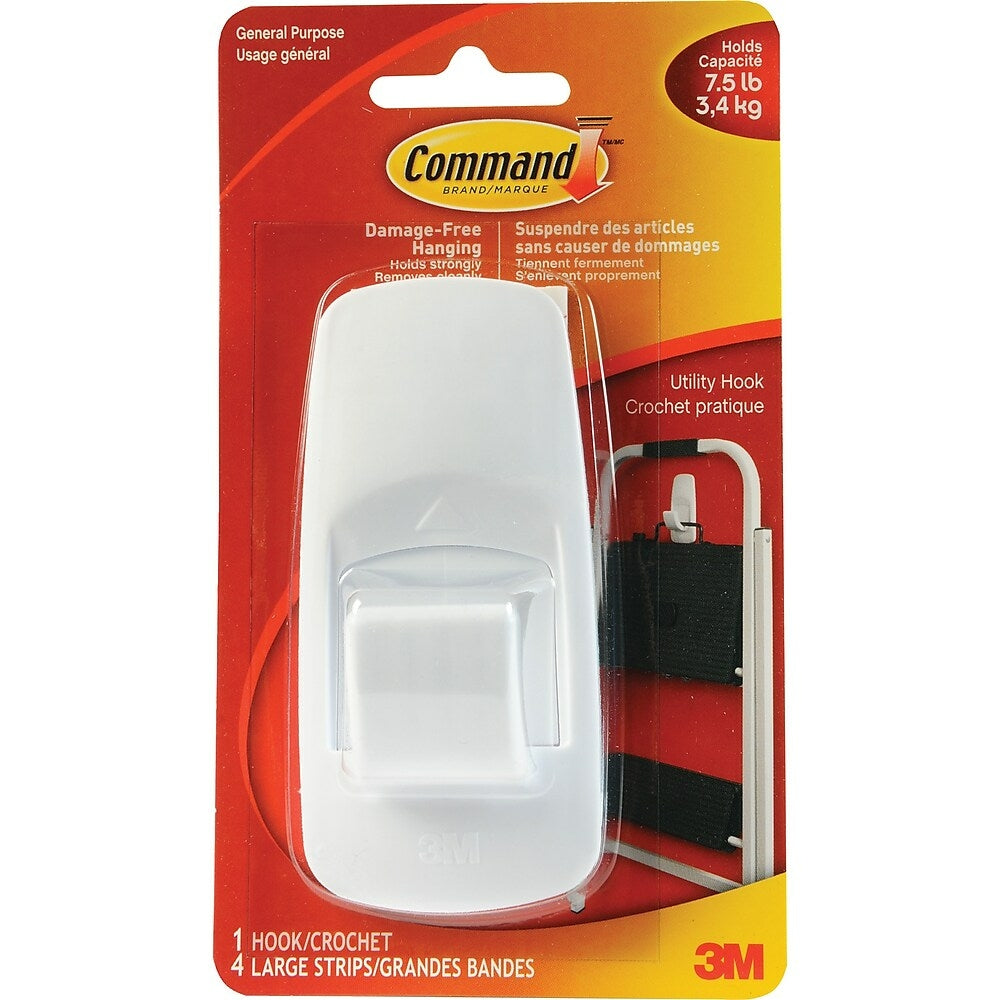 Image of Command Adhesive Hook, Jumbo, White