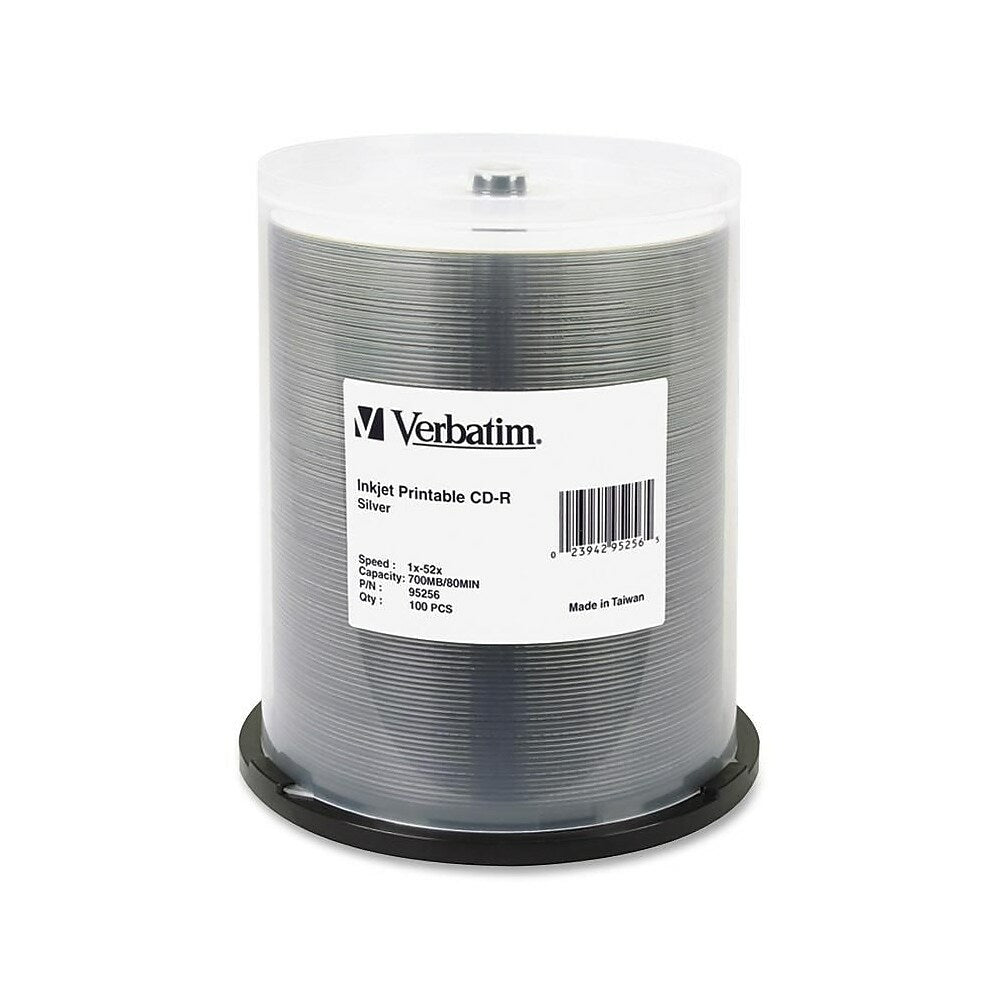 Image of Verbatim CD Recordable Media Spindle, CD-R, 52X, 700 Mb, 100 Pack