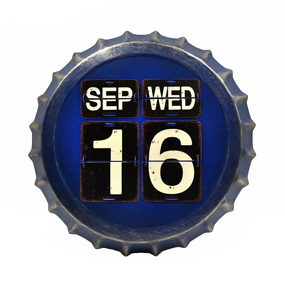 Image of Sign-A-Tology Beer Cap Vintage Calendar - Blue - 14" Dia