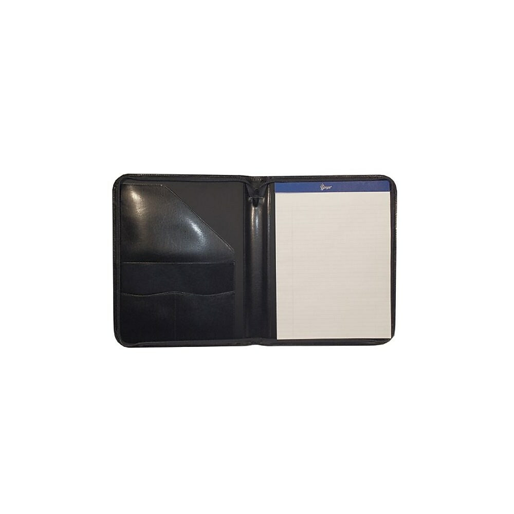 Image of Royce Leather Zip Around Writing Leather Padfolio, Black (746-BLK-AR)