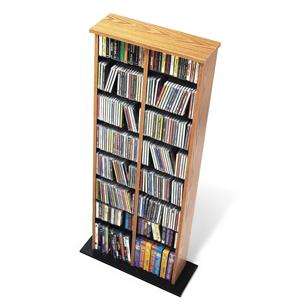 Image of Prepac Double Multimedia Storage Tower, Oak and Black