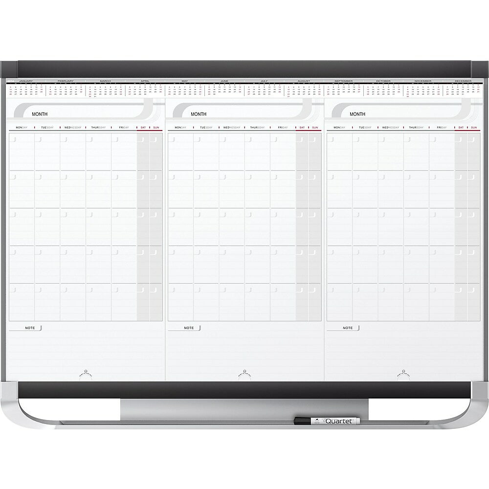 Image of Quartet Prestige 2 Magnetic Calendar Board (20127) - 3-Month - 36" x 24"