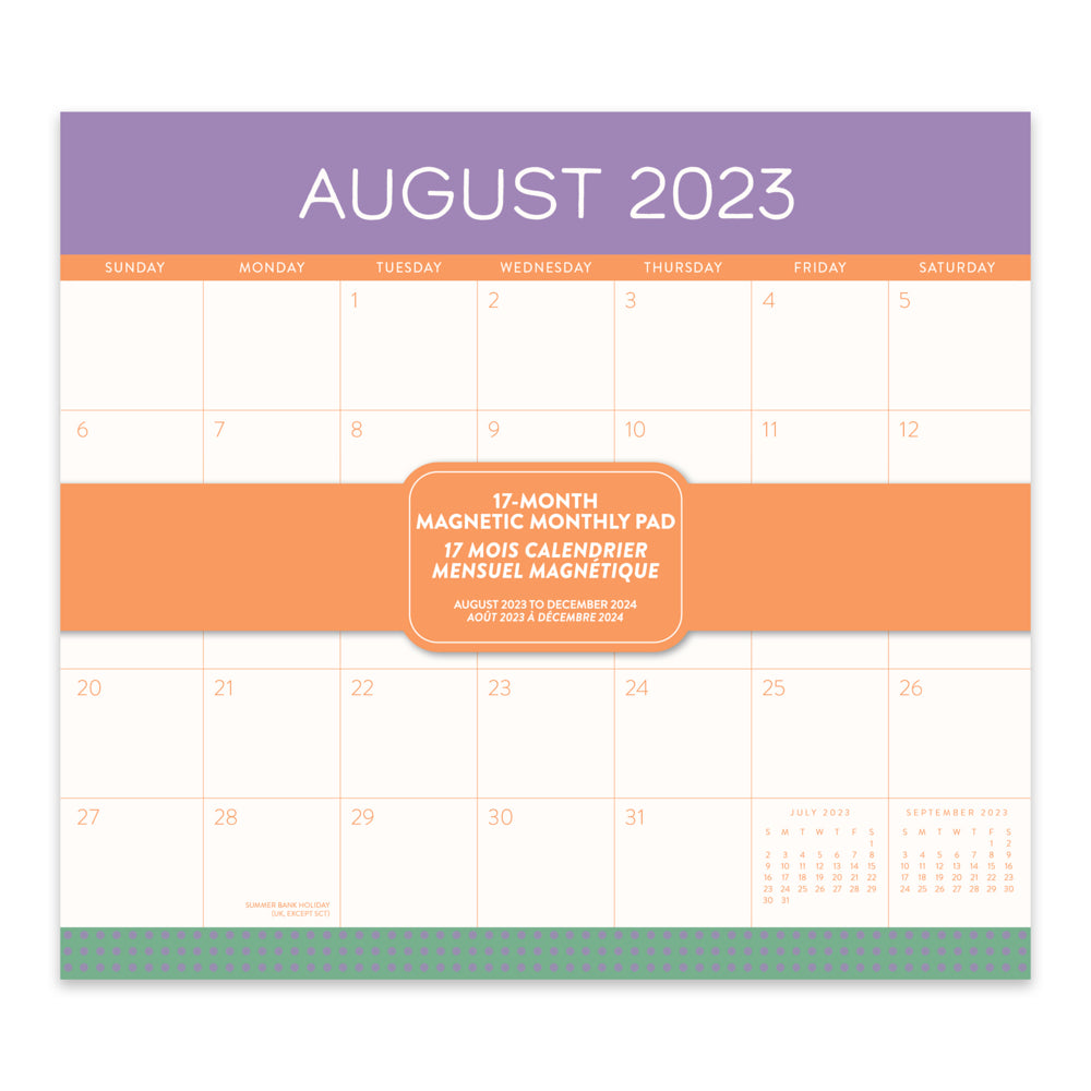Image of Orange Circle Studio 2023-2024 Colour Block Magnetic Monthly Pad - 8.50" x 9.49" - Assorted Colours