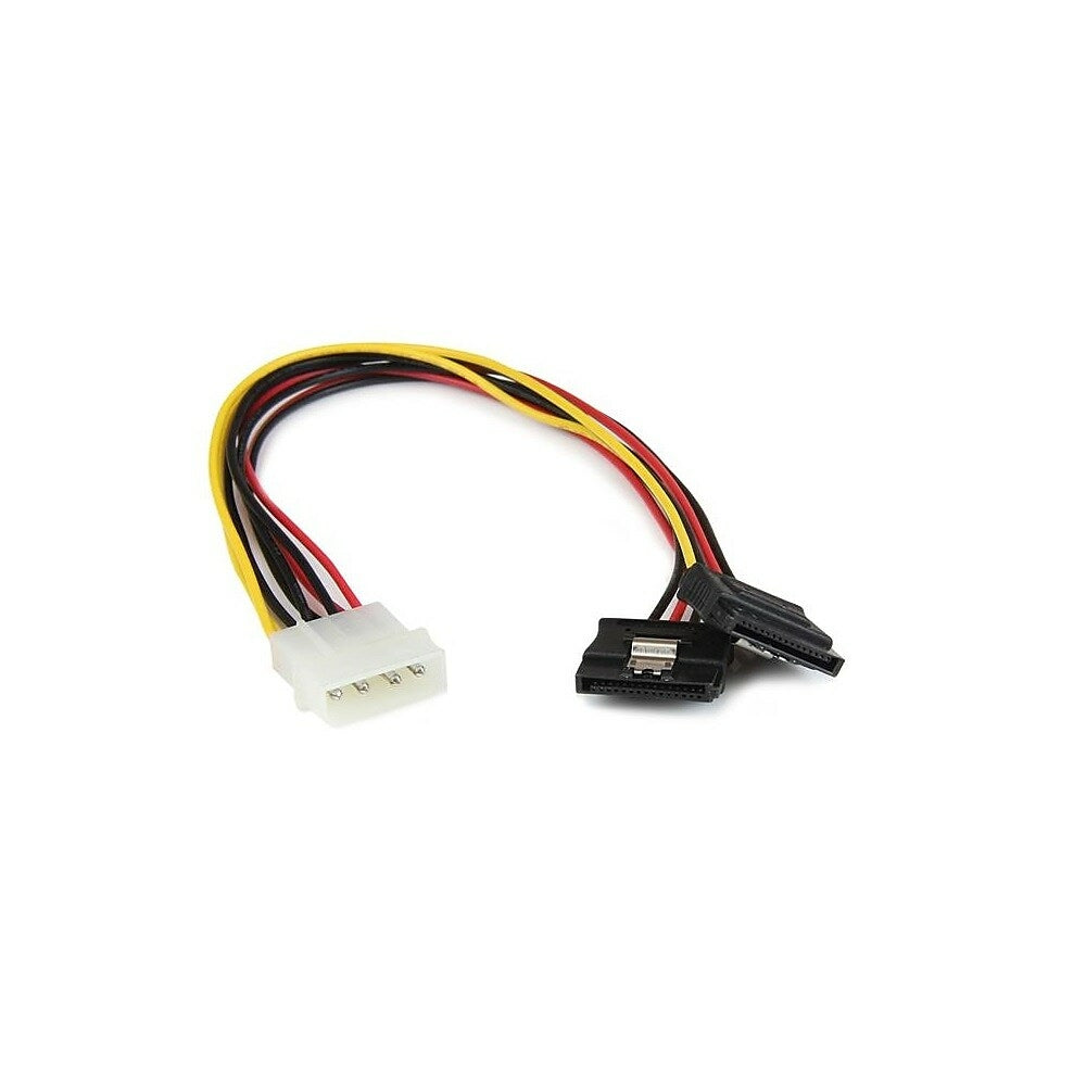 Image of StarTech LP4 to 2x Latching SATA Power Cable Adapter, 12", Multicolour