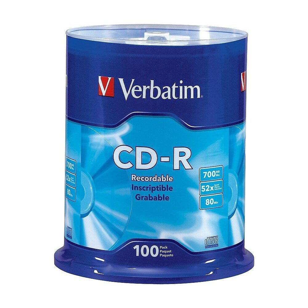 Image of Verbatim CD-R 52x 700MB/80Min, 100 Pack, 100 Spindle