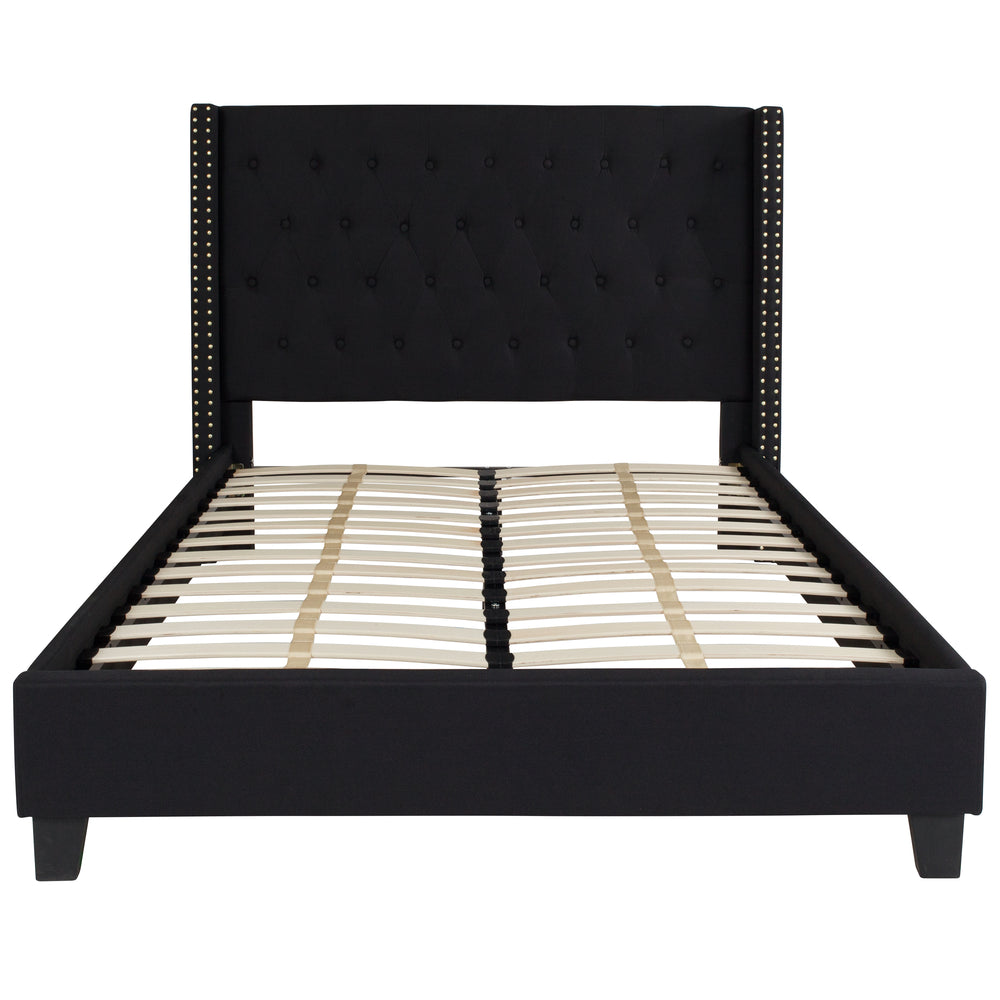 Image of Flash Furniture Riverdale Full Size Tufted Upholstered Platform Bed - Black Fabric