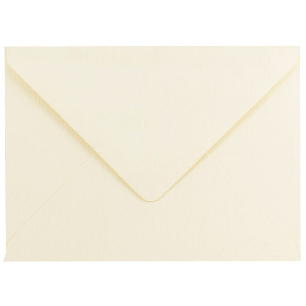 Image of JAM Paper A7 Invitation Envelopes, 5.25 x 7.25, 80lb Strathmore Ivory Laid with V-Flap, 100 Pack (1921402C), White, 1000 Pack