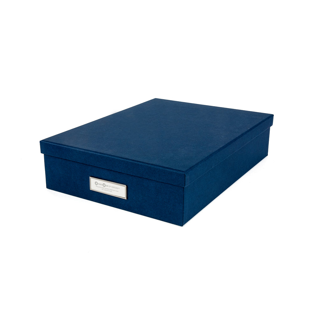 Image of Bigso Box Of Sweden Oskar Lidded Storage Box - Navy