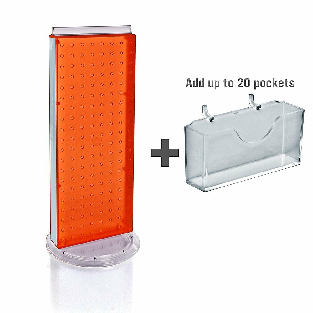 Image of Azar Displays Pegboard Counter Gift Card Holder, 8" x 21", Orange (700505-ORG) | 143.99