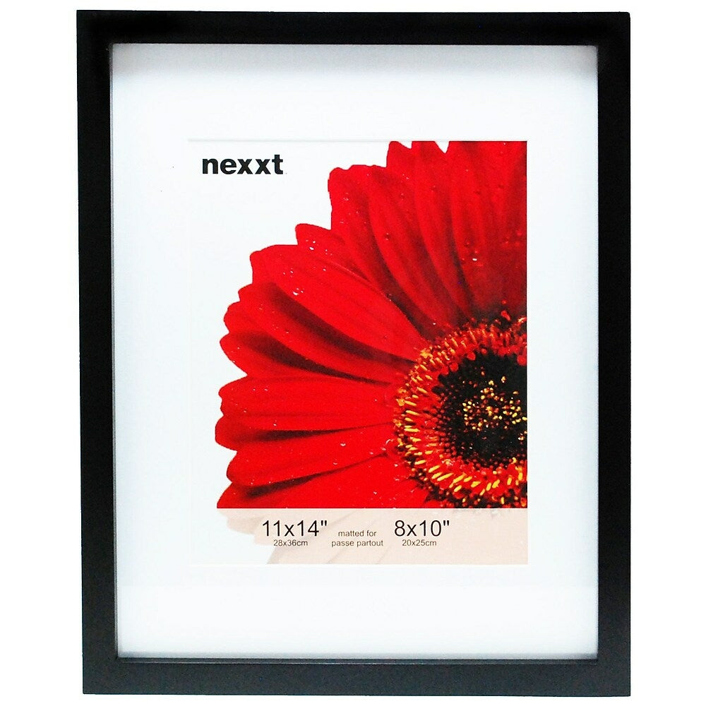 Image of nexxt Gallery Wood Picture Frame, 11x14", Matted for 8X10", Black, 6 Pack
