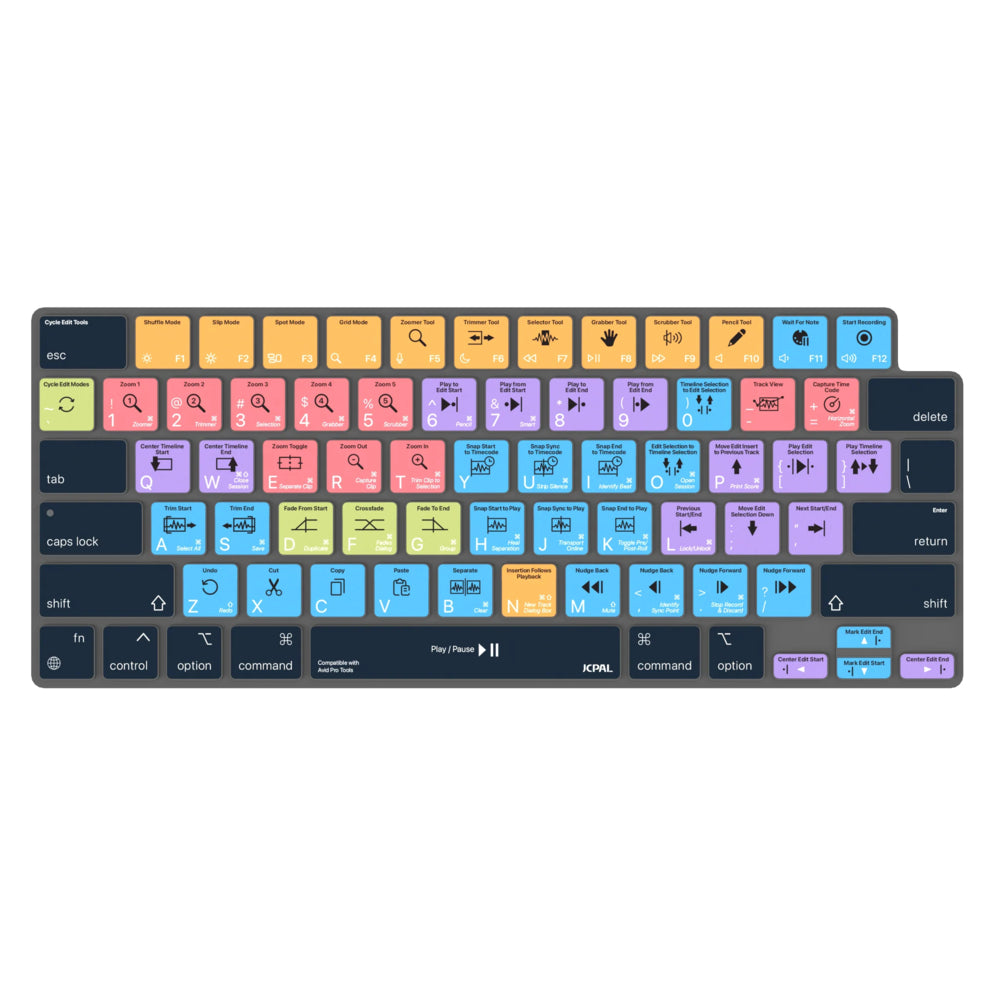 Image of JCPal VerSkin Avid Pro Tools Shortcuts Keyboard Protector for MacBook Pro 14"/16" (2021/2023) and MacBook Air 13"/15"(2022/2023/2024), Multicolour