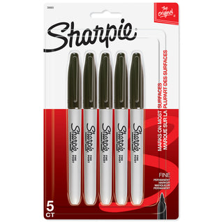 Sharpie - Marqueurs permanents - pointe fine - noir - paquet de 5