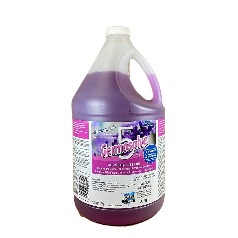 Image of Germosolve 5 Disinfectant Cleaner - All Purpose Cleaner - Lavender scent - 3.78L