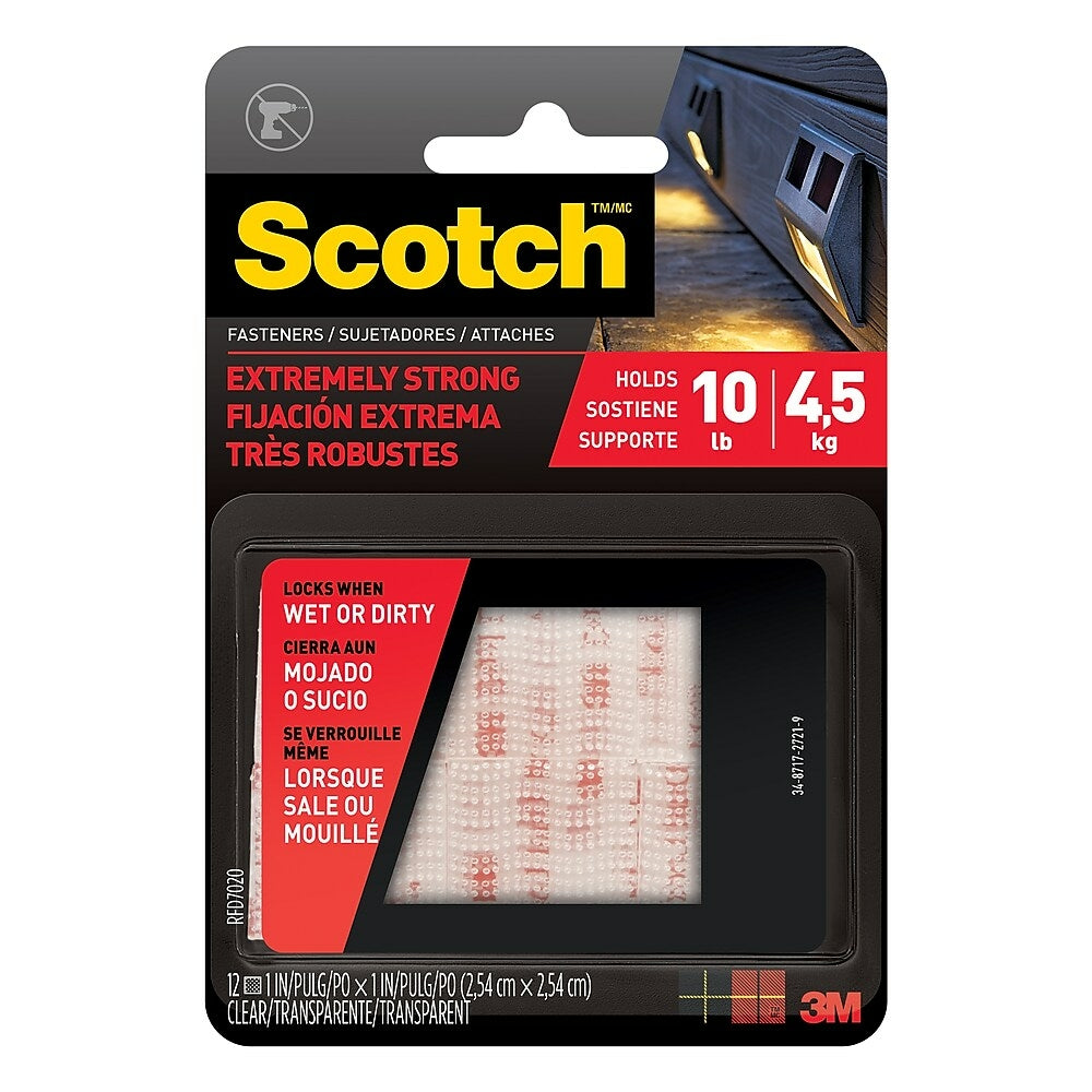 Image of Scotch Extreme Fasteners RFD7020, 1" x 1" (2.54 cm x 2.54 cm)