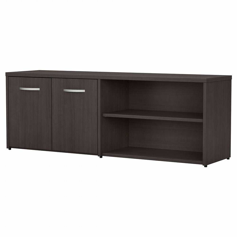 Image of Bush Business Furniture Studio C Low Storage Cabinet with Doors and Shelves - Storm Gray, Brown