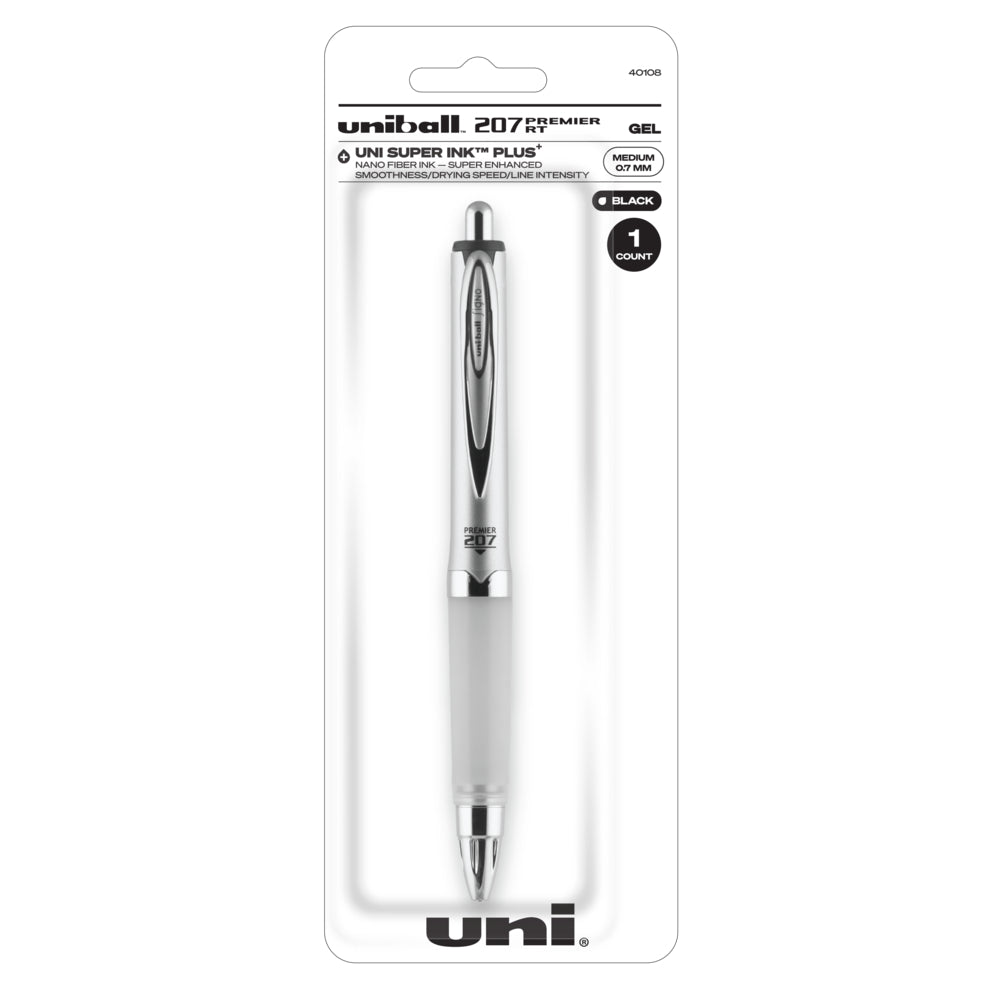 Image of uni-ball 207 Premier Retractable Gel Pen - Medium Point (1.0mm) - Black - 1 Pack