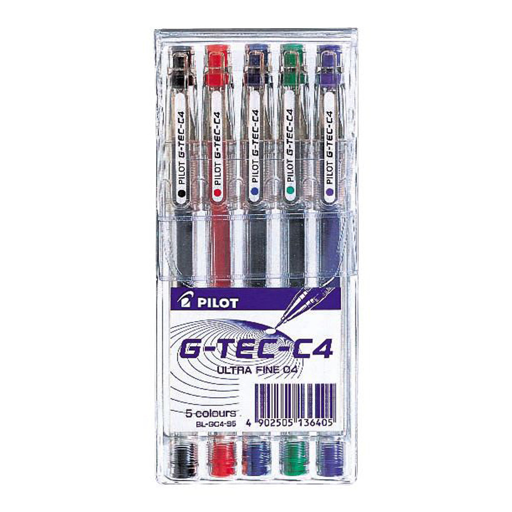 Image of Pilot G-Tec Gel Pens, 0.4mm, Assorted, 5 Pack
