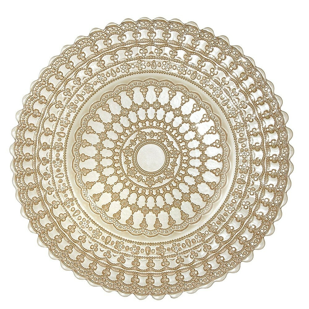 Image of Elegance Set of 4 Lace Glass Dining Charger Plates