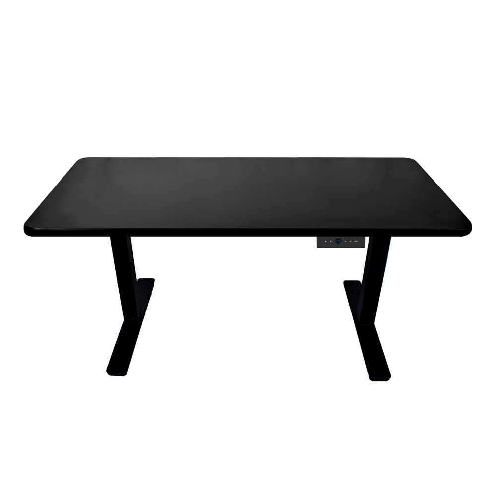 Image of AnthroDesk 48" Dual Motor Standing Desk - Black with Black/Mahogany Table Top (DMP-BM48-B)
