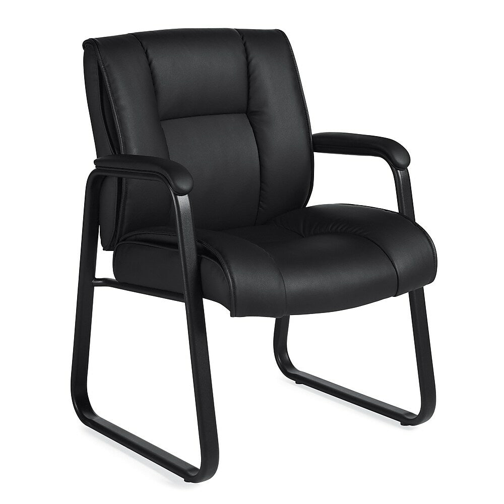 offices to go ashmount bonded leather guest chair black