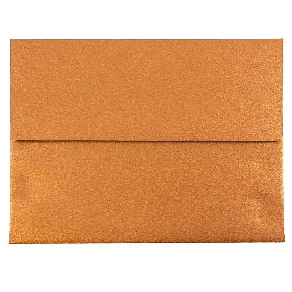 Image of JAM Paper A2 Invitation Envelopes, 4.38 x 5.75, Stardream Metallic Copper, 250 Pack (V018251H), Brown