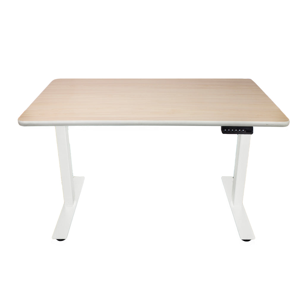 white and maple desk