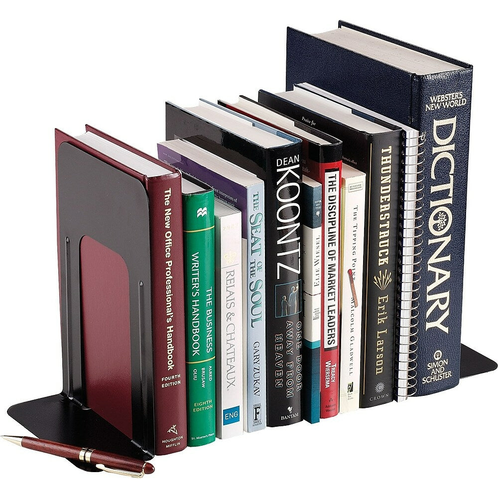 Image of Merangue Non-Slip 9" Bookends - Black - 2 Pack