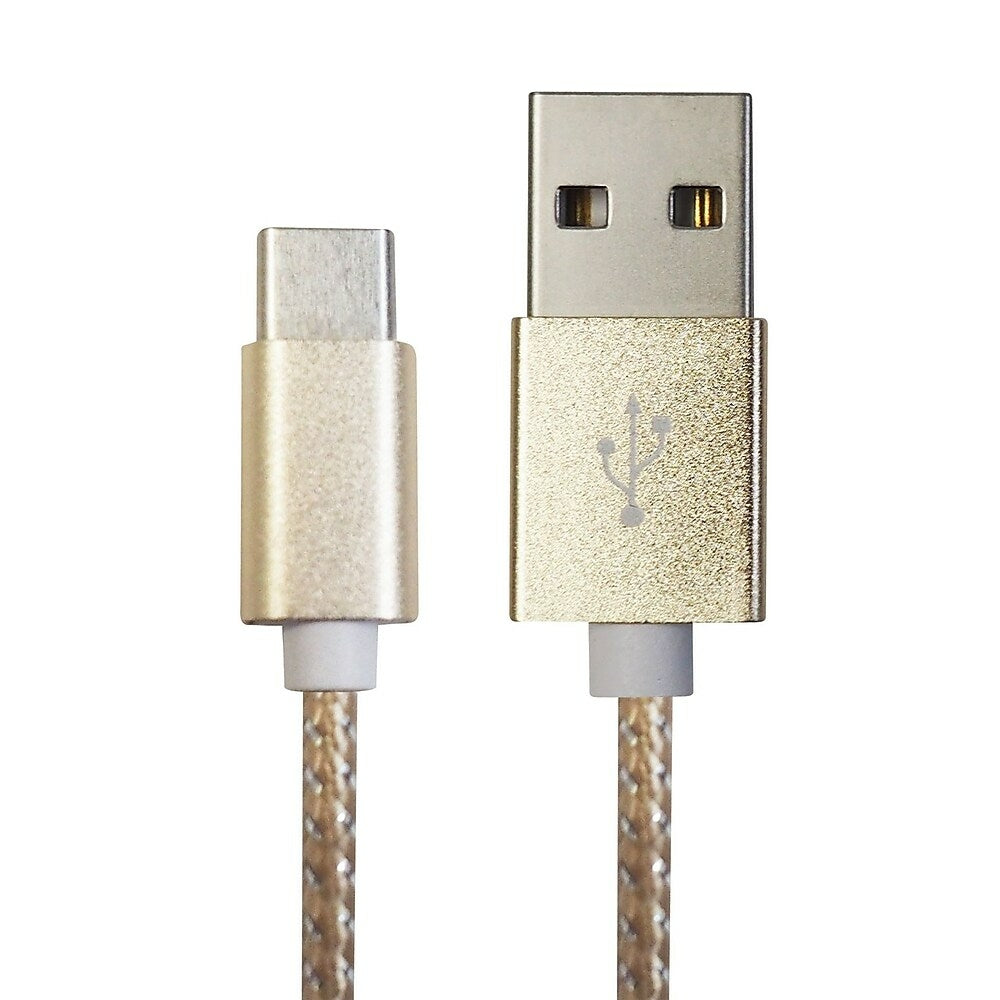 Image of Exian USB Type-C to USB Heavy Duty Cable Gold, 1.2 Metre, Yellow