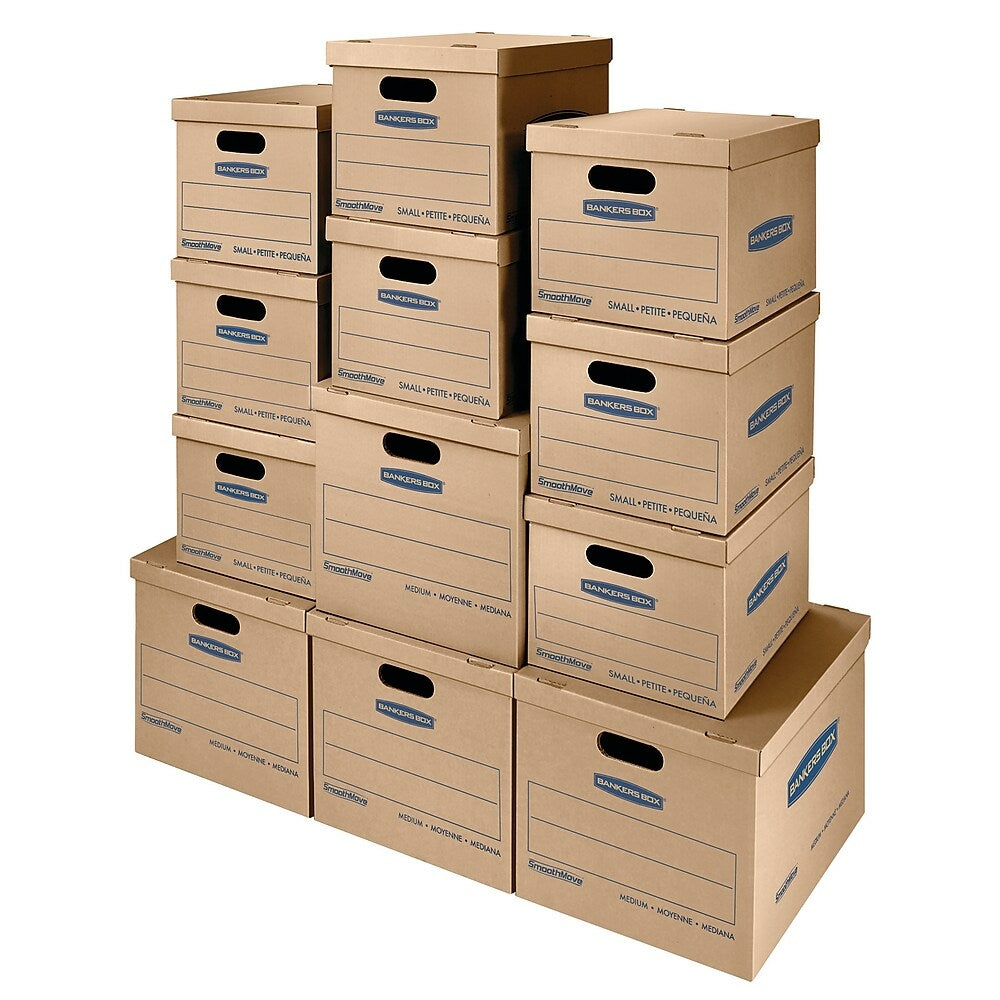 Lot de 10 boîtes de rangement et de déménagement - Taille M - 0,6 m³ - Boîte  d'emballage en carton - Fournitures de rangement et d'emballage :  : Fournitures pour le bureau